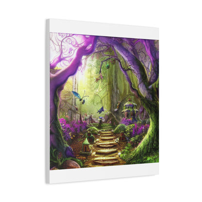 Enchanted Fairy Forest Canvas Wall Art — Magical Woodland Pathway
