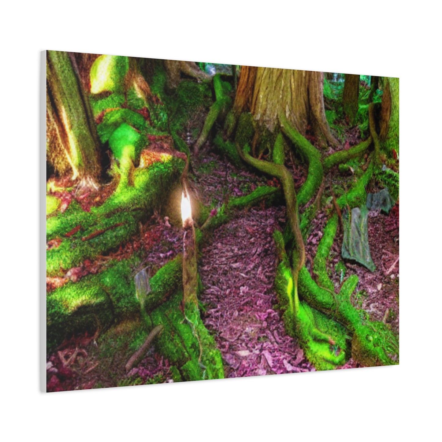 Enchanted Forest Moss Path Canvas Print — Matte Stretched Wall Art