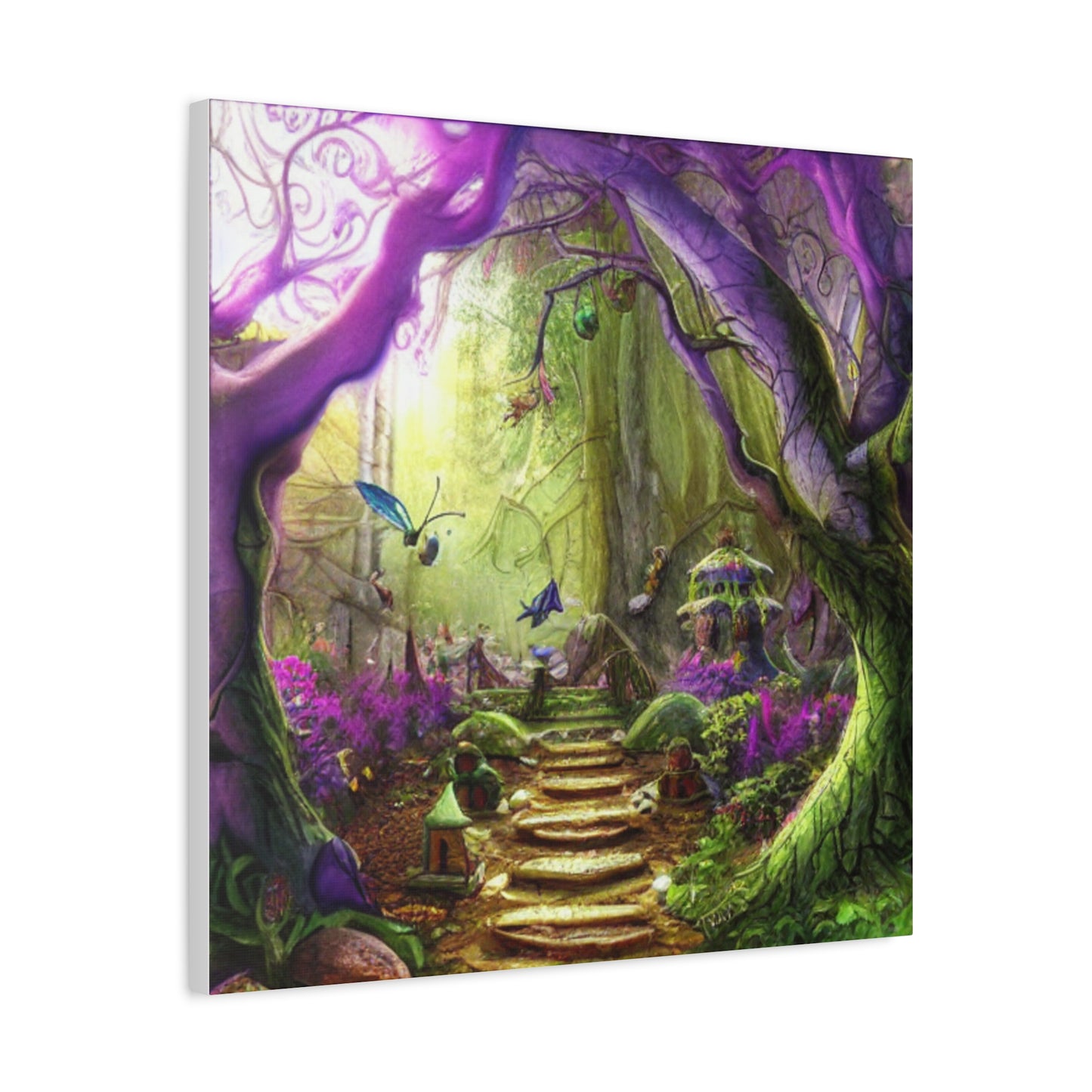 Enchanted Fairy Forest Canvas Wall Art — Magical Woodland Pathway