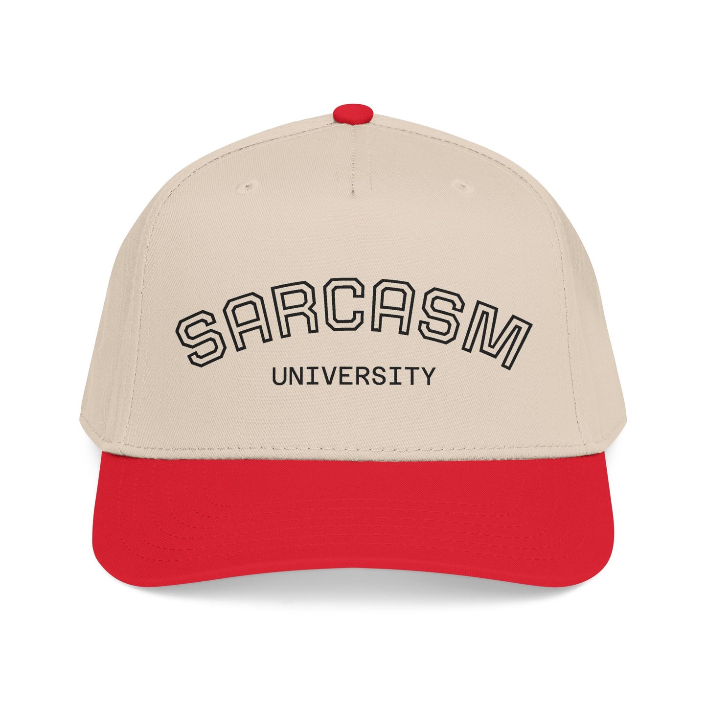 Sarcasm University Baseball Cap — Funny Embroidered Mid-Profile Hat