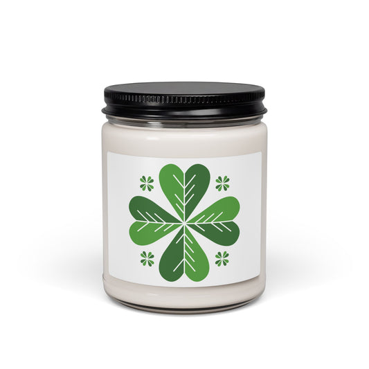 Soy Candle — Green Clover Floral Scented 9oz (St. Patrick’s Day)