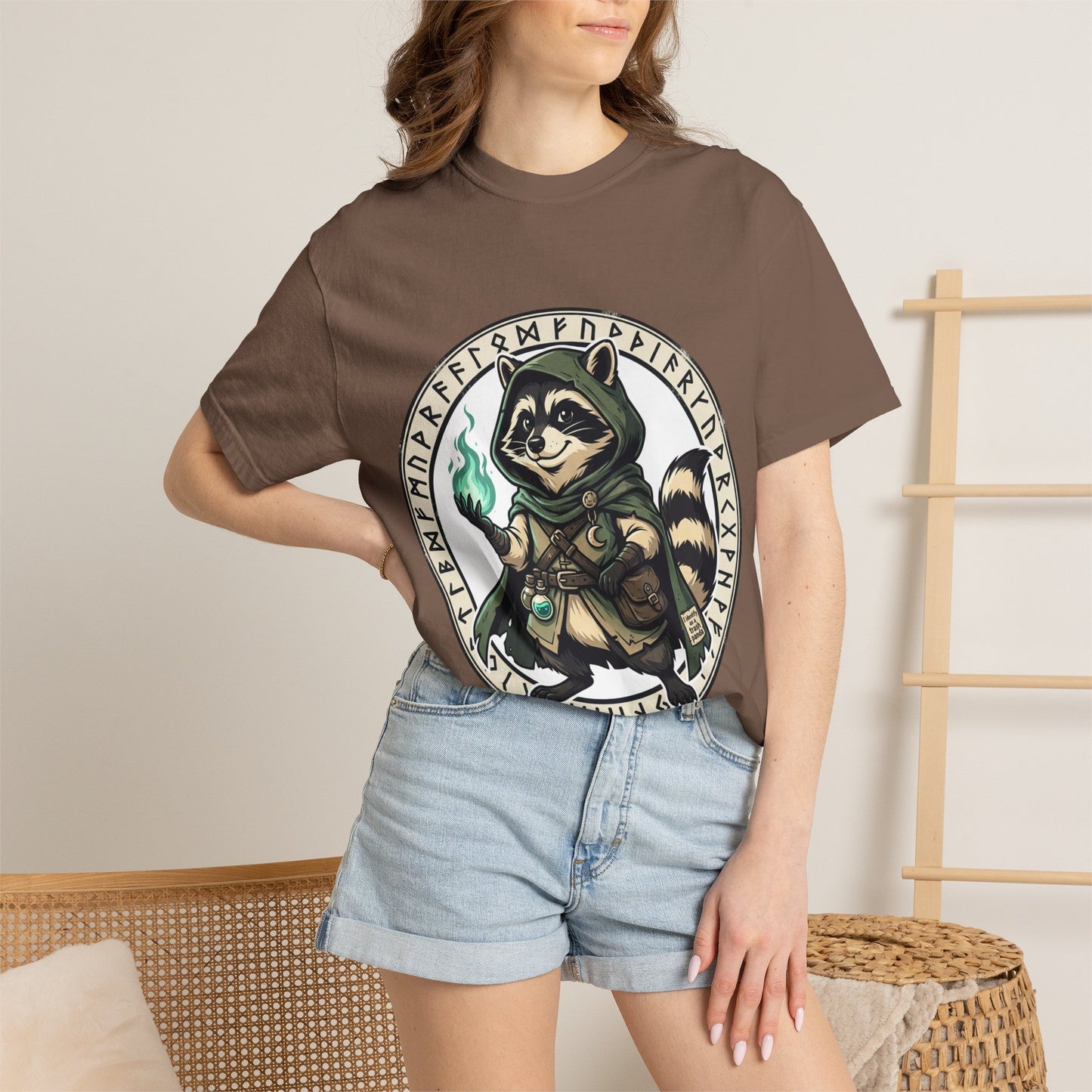 Raccoon Wizard T-Shirt – Cute Fantasy Mage Graphic Tee