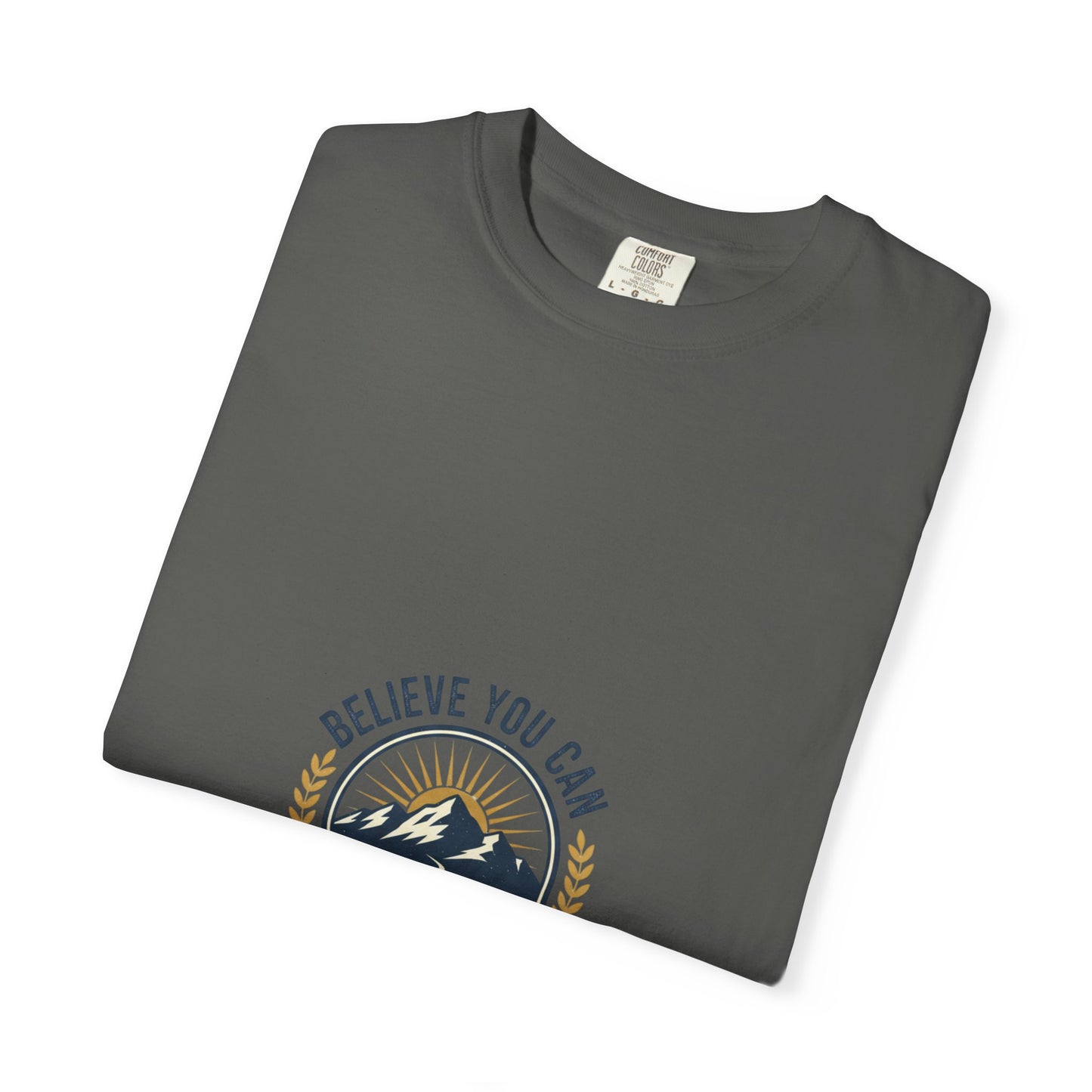 Believe You Can Mountain Motif T-Shirt
