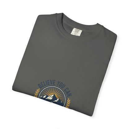 Believe You Can Mountain Motif T-Shirt