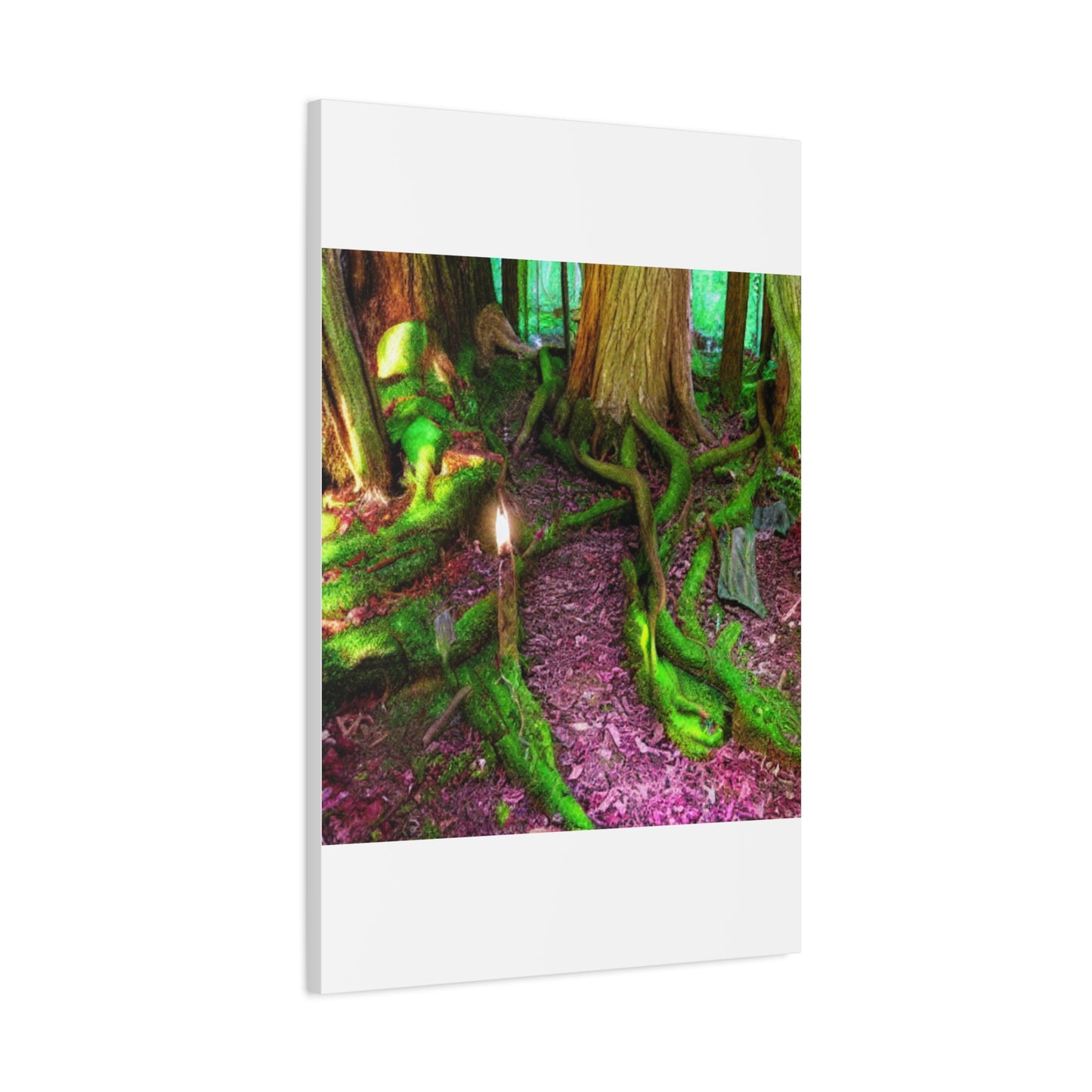 Enchanted Forest Moss Path Canvas Print — Matte Stretched Wall Art
