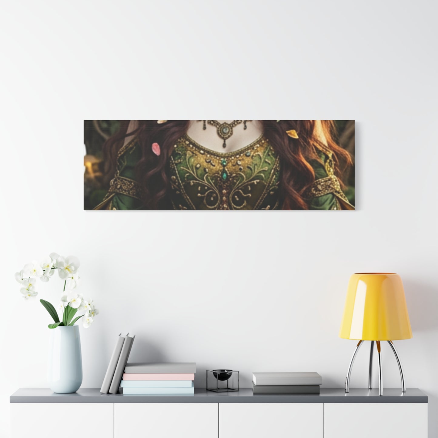 Forest Goddess Canvas Print – Ethereal Redhead Portrait Matte Stretched Wall Art