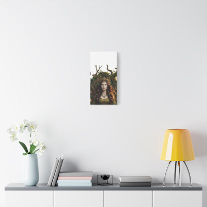 Forest Goddess Canvas Print – Ethereal Redhead Portrait Matte Stretched Wall Art