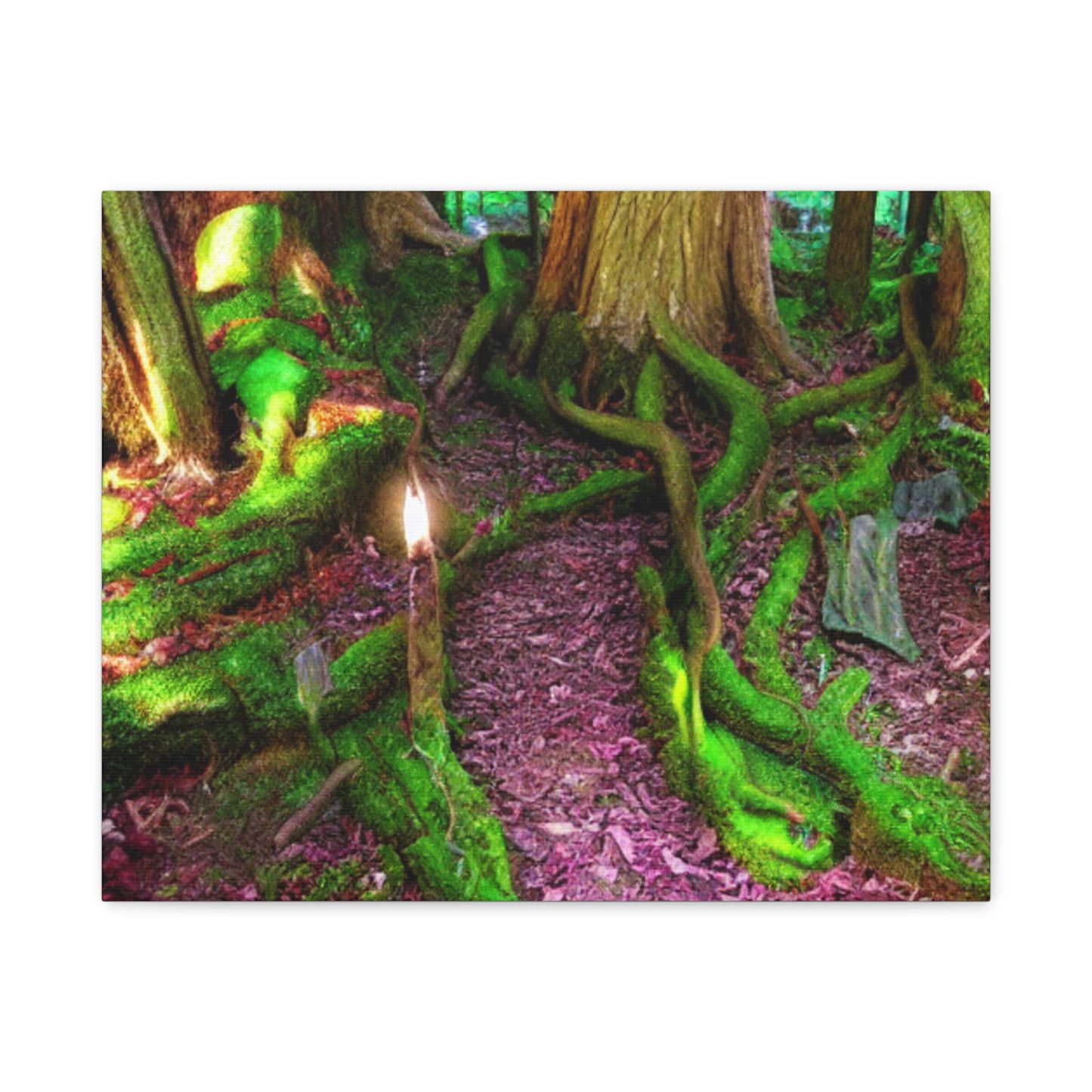 Enchanted Forest Moss Path Canvas Print — Matte Stretched Wall Art