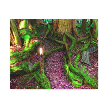 Enchanted Forest Moss Path Canvas Print — Matte Stretched Wall Art
