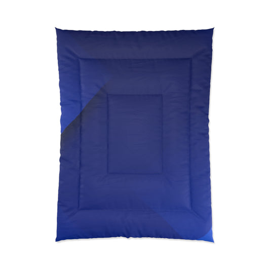 Navy Square Border Comforter – Modern Minimalist Bedspread