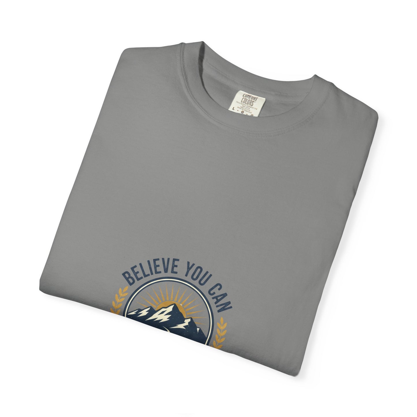 Believe You Can Mountain Motif T-Shirt