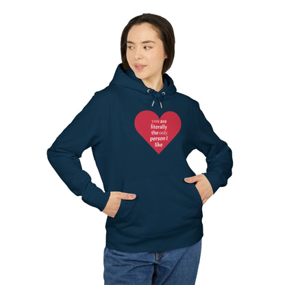 Heart Graphic Hoodie — "I’m an incredibly nice person I like" Casual Valentine Pullover