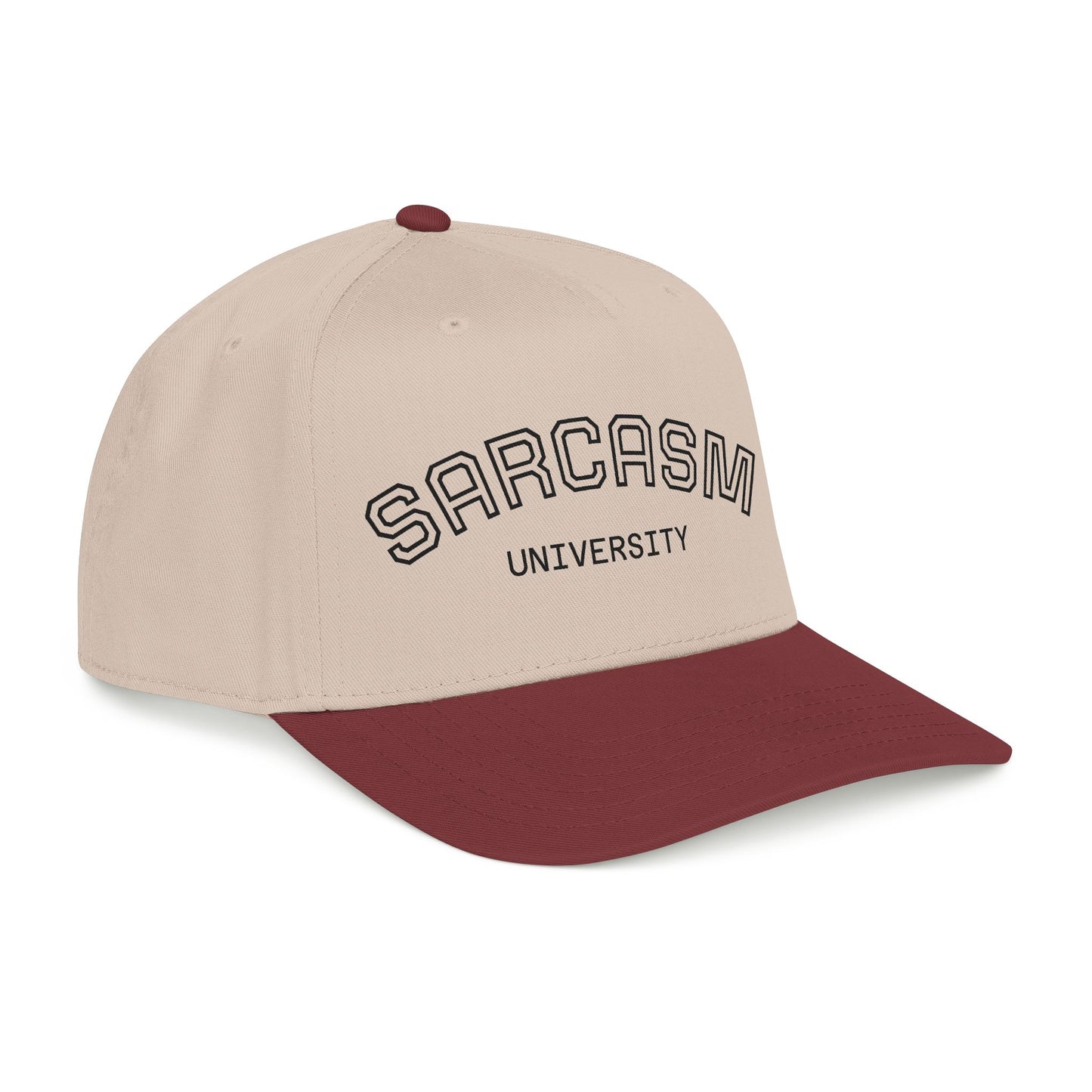 Sarcasm University Baseball Cap — Funny Embroidered Mid-Profile Hat