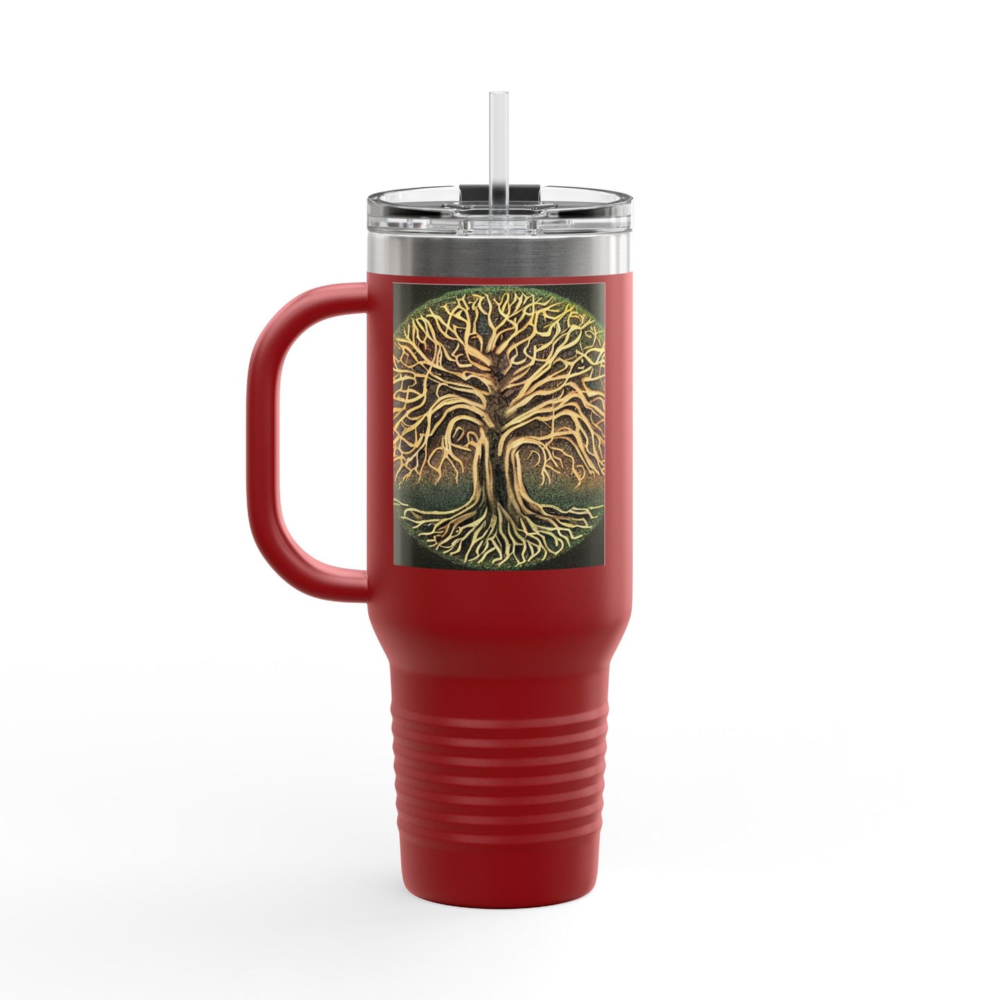 40oz Insulated Travel Mug — Golden Tree of Life Design