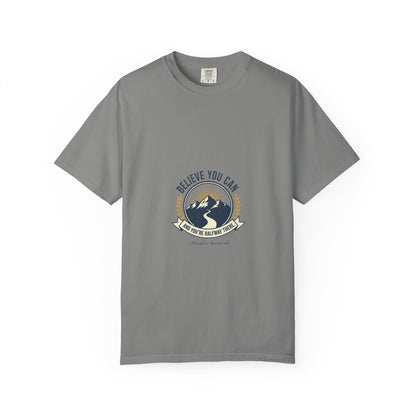 Believe You Can Mountain Motif T-Shirt