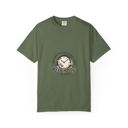 Keep Going Clock Graphic T-Shirt — Inspirational Quote Tee