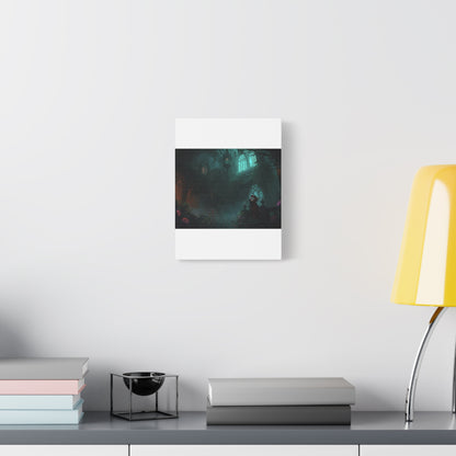 Gothic Romance Matte Canvas Wall Art — Enchanted Ruins with Lovers