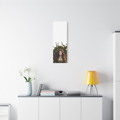 Forest Goddess Canvas Print – Ethereal Redhead Portrait Matte Stretched Wall Art