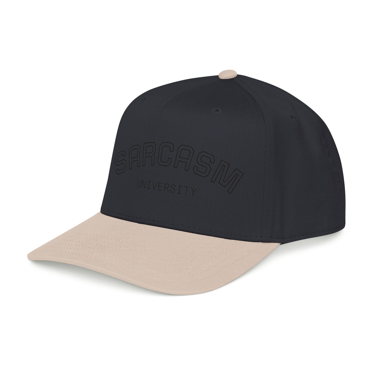Sarcasm University Baseball Cap — Funny Embroidered Mid-Profile Hat