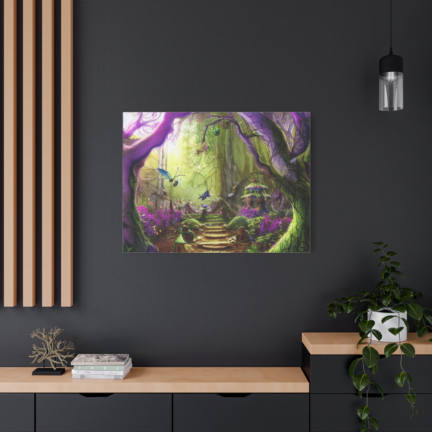 Enchanted Fairy Forest Canvas Wall Art — Magical Woodland Pathway