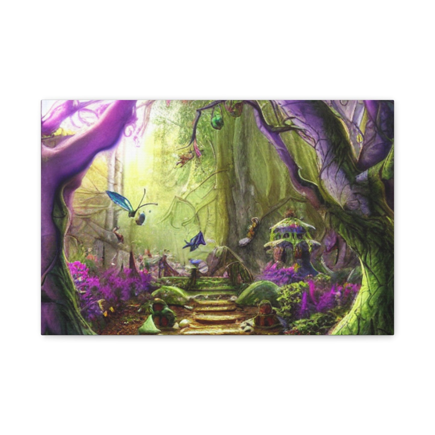 Enchanted Fairy Forest Canvas Wall Art — Magical Woodland Pathway