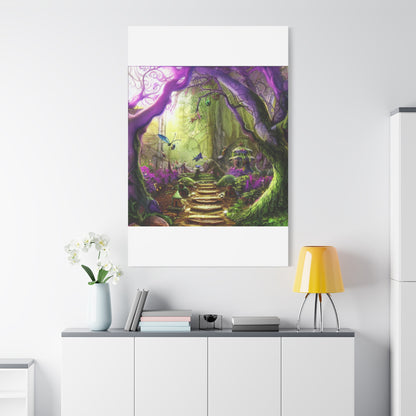 Enchanted Fairy Forest Canvas Wall Art — Magical Woodland Pathway