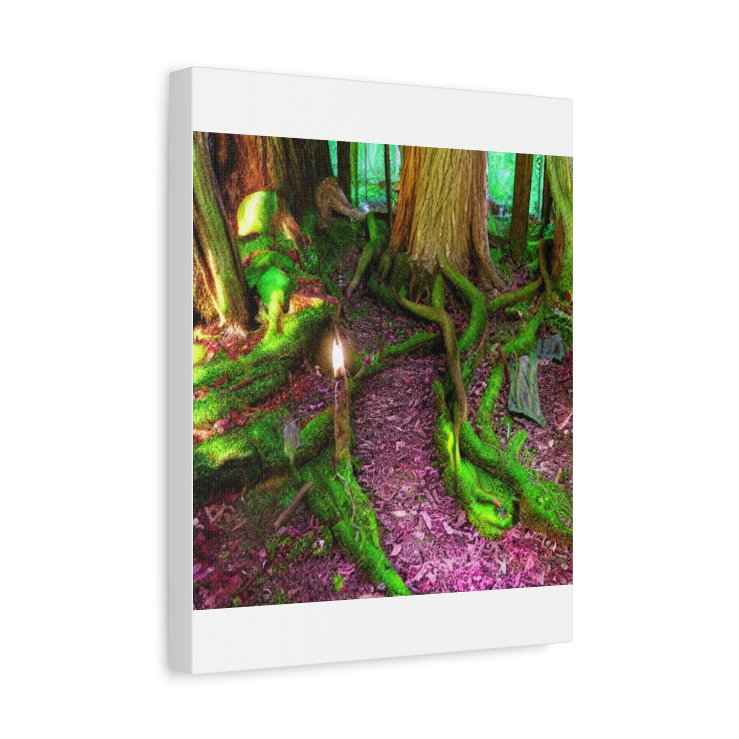 Enchanted Forest Moss Path Canvas Print — Matte Stretched Wall Art