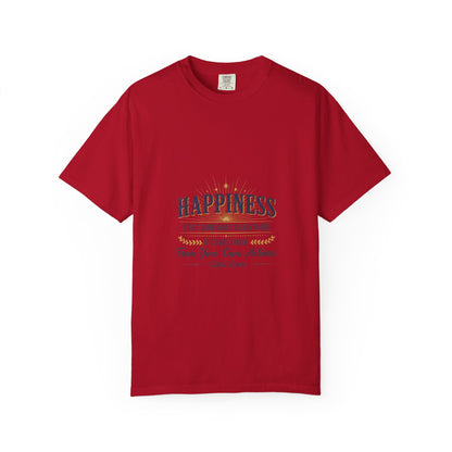 Happiness Quote T-Shirt — "Happiness is not something ready made" Inspirational Graphic Tee