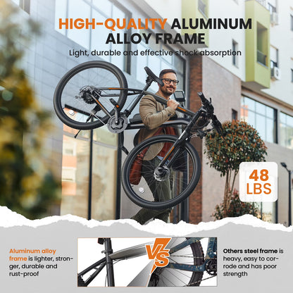 Electric Bike for Adults 27.5" E-Bike with 500W Motor, Electric Mountain Bike with 48V 10Ah Battery, Lockable Suspension Fork, Shimano 21 Speed Gears UL2849
