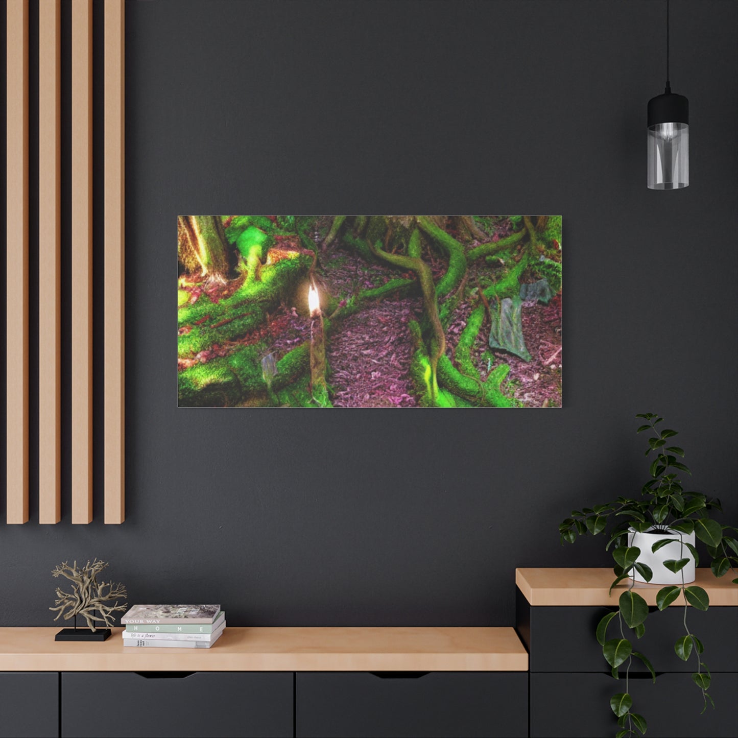 Enchanted Forest Moss Path Canvas Print — Matte Stretched Wall Art