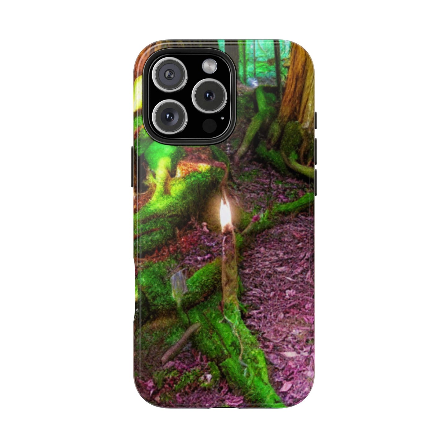 Forest Moss Candle Phone Case — Enchanted Woodland Tough Phone Case