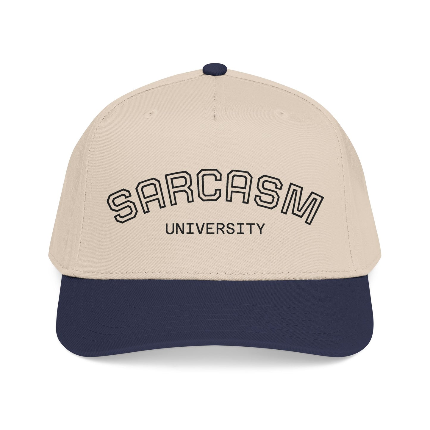 Sarcasm University Baseball Cap — Funny Embroidered Mid-Profile Hat
