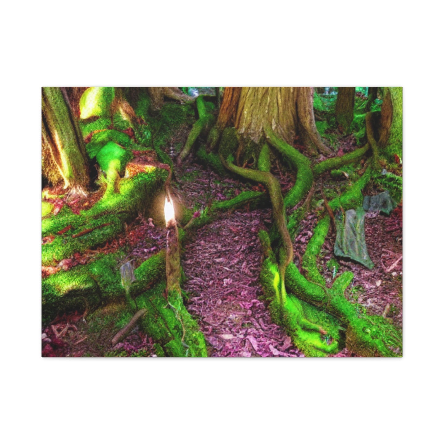 Enchanted Forest Moss Path Canvas Print — Matte Stretched Wall Art