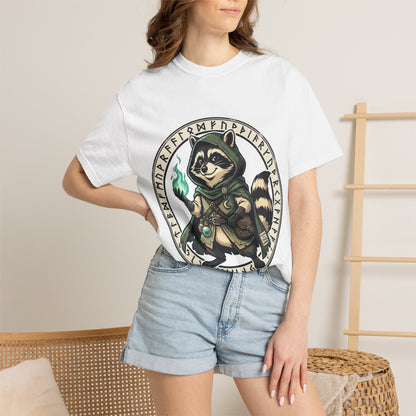 Raccoon Wizard T-Shirt – Cute Fantasy Mage Graphic Tee