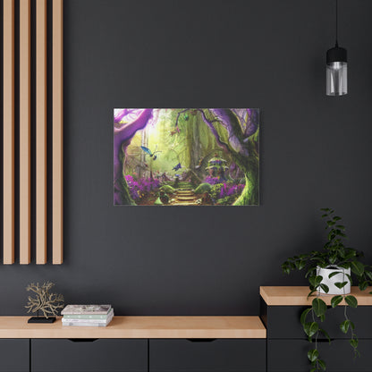 Enchanted Fairy Forest Canvas Wall Art — Magical Woodland Pathway