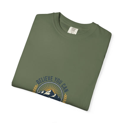Believe You Can Mountain Motif T-Shirt