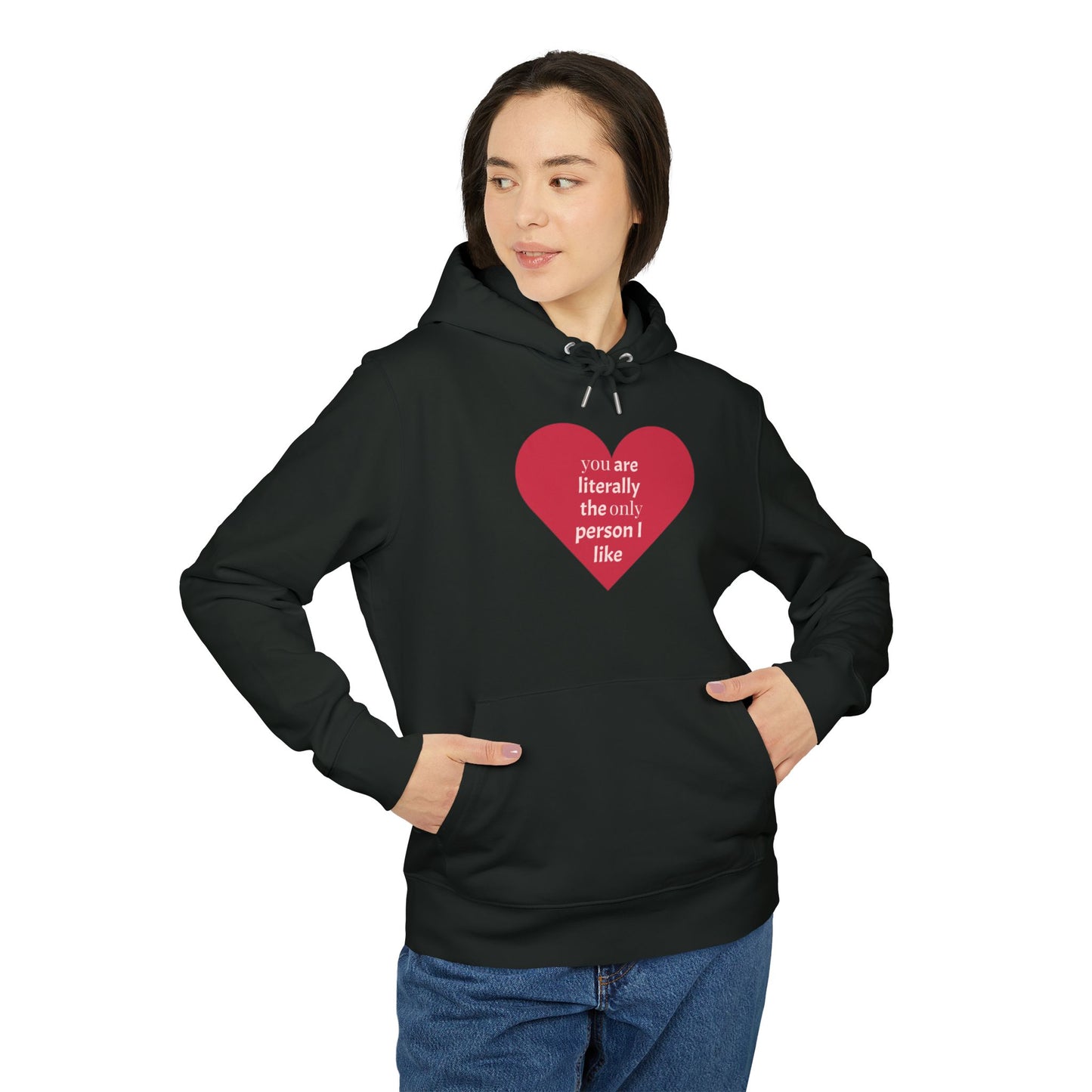 Heart Graphic Hoodie — "I’m an incredibly nice person I like" Casual Valentine Pullover