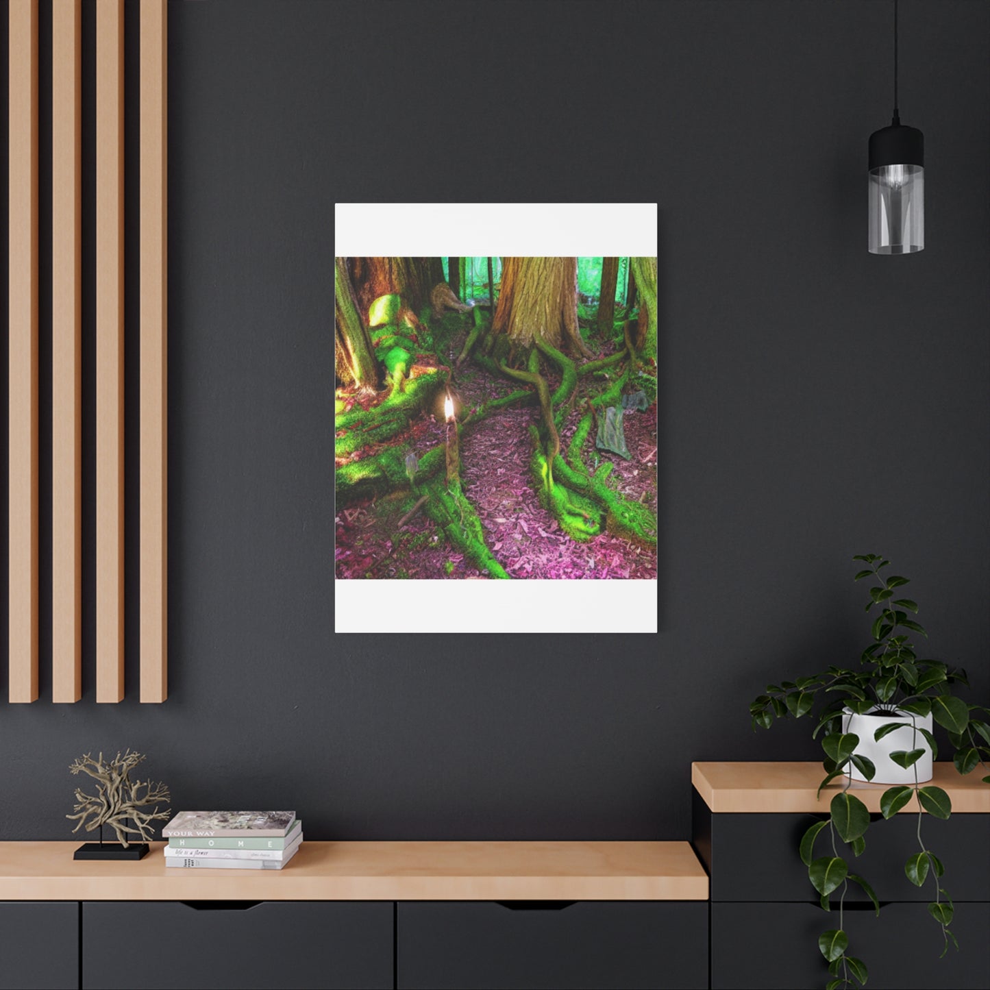 Enchanted Forest Moss Path Canvas Print — Matte Stretched Wall Art