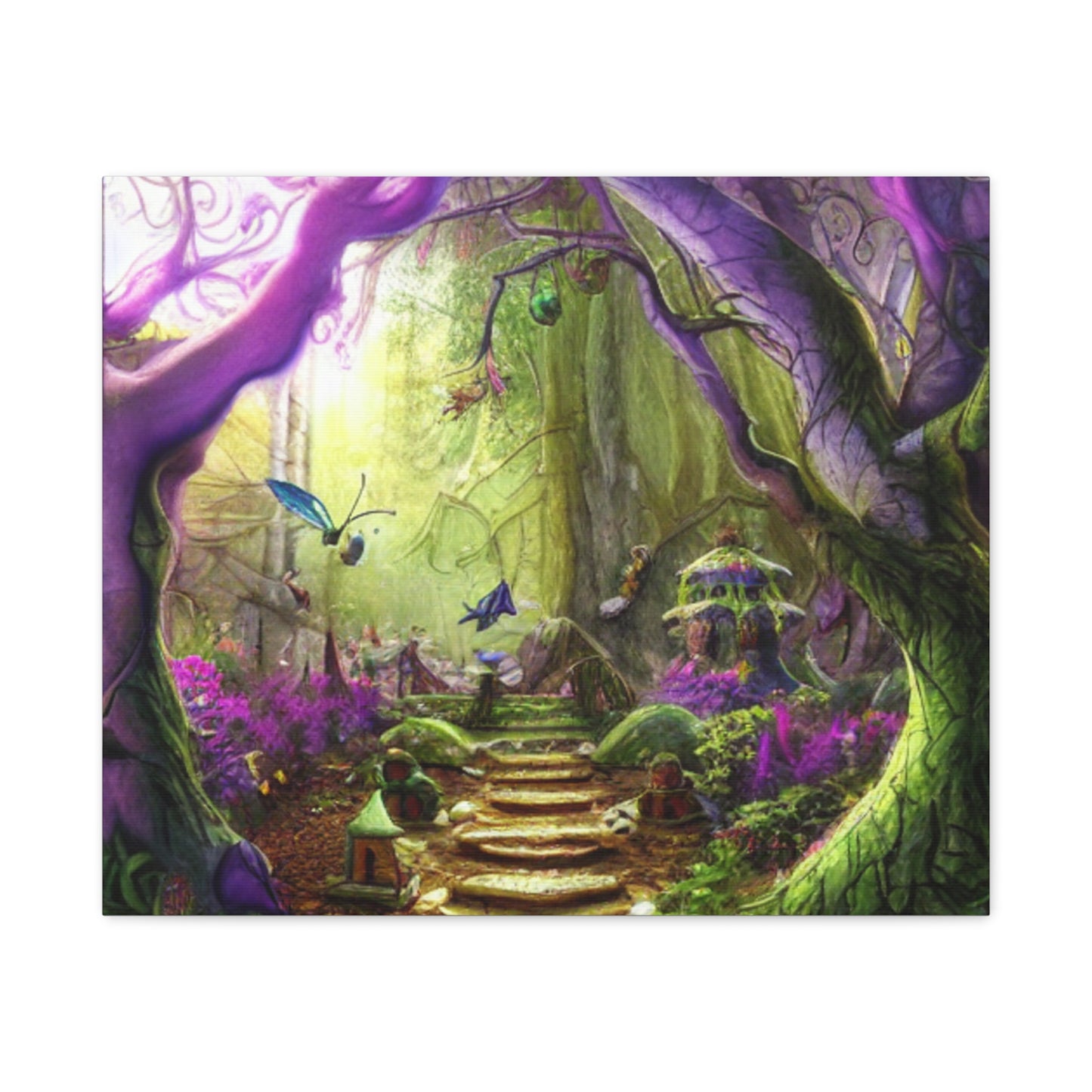 Enchanted Fairy Forest Canvas Wall Art — Magical Woodland Pathway