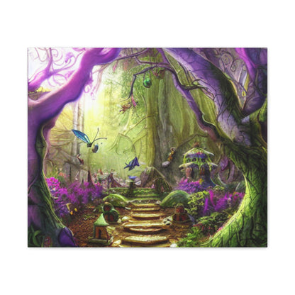 Enchanted Fairy Forest Canvas Wall Art — Magical Woodland Pathway