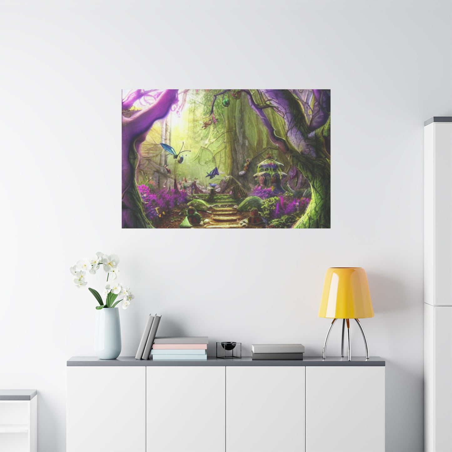 Enchanted Fairy Forest Canvas Wall Art — Magical Woodland Pathway