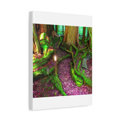 Enchanted Forest Moss Path Canvas Print — Matte Stretched Wall Art