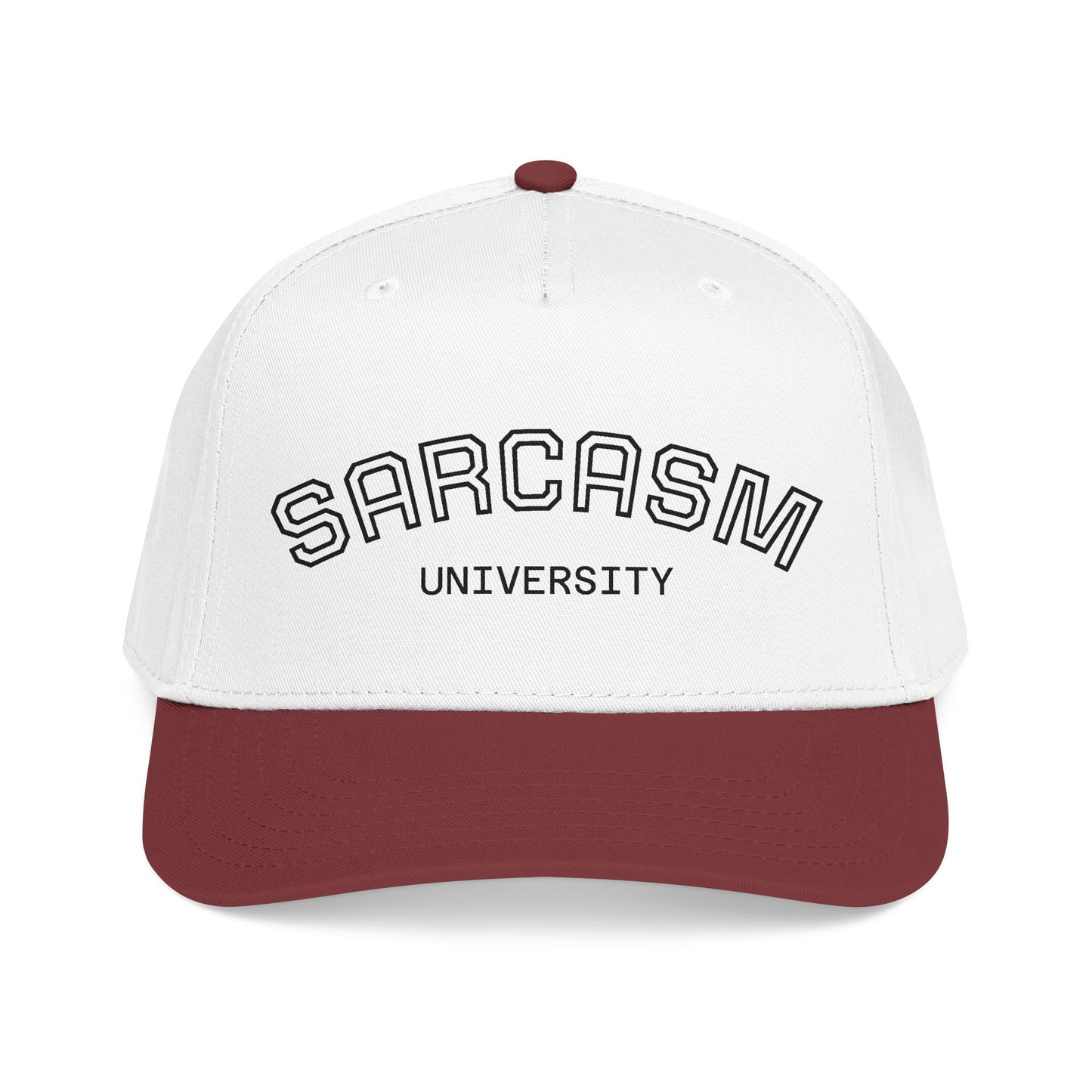 Sarcasm University Baseball Cap — Funny Embroidered Mid-Profile Hat
