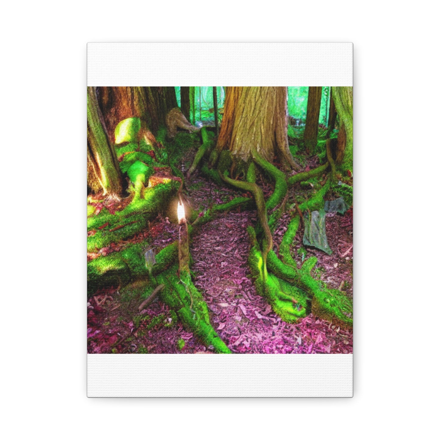 Enchanted Forest Moss Path Canvas Print — Matte Stretched Wall Art