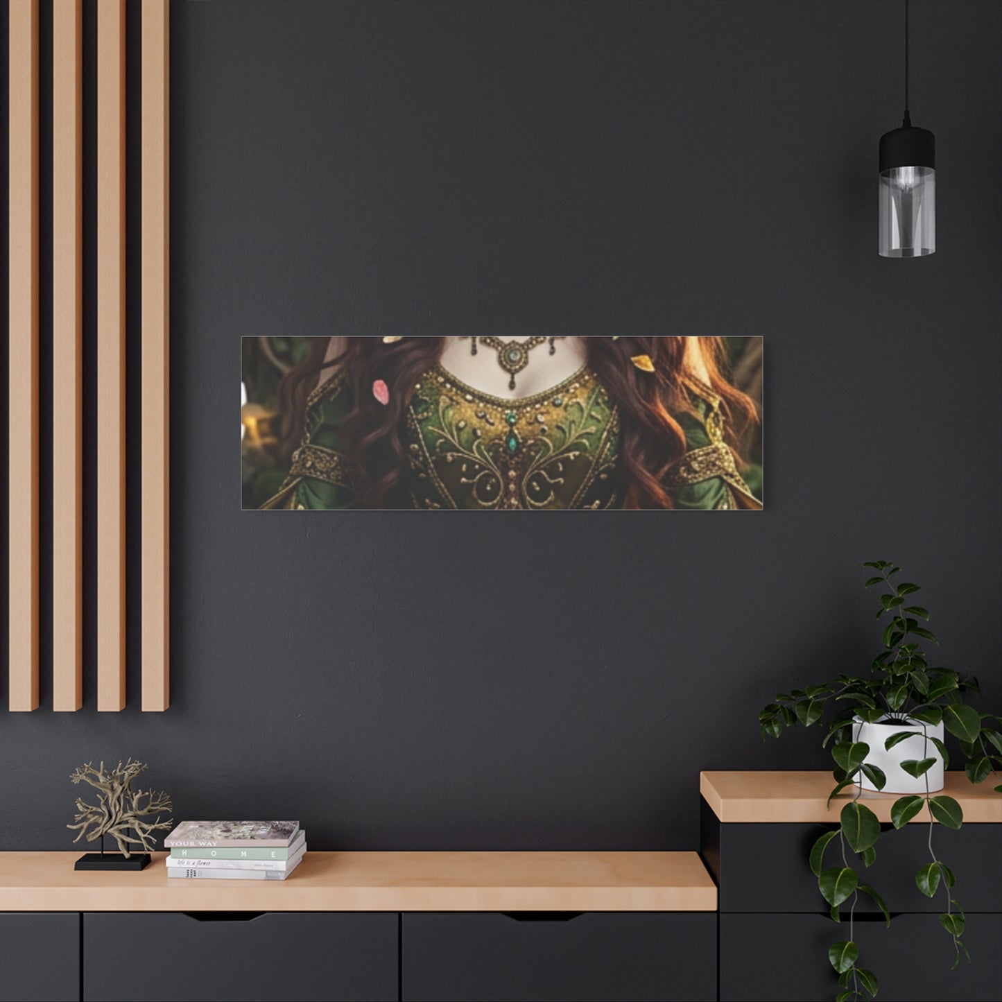 Forest Goddess Canvas Print – Ethereal Redhead Portrait Matte Stretched Wall Art