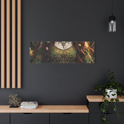 Forest Goddess Canvas Print – Ethereal Redhead Portrait Matte Stretched Wall Art