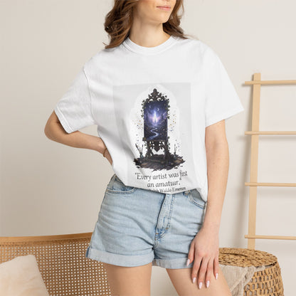 Artistic Mirror T-Shirt — "Every artist was first an amateur" Quote Graphic