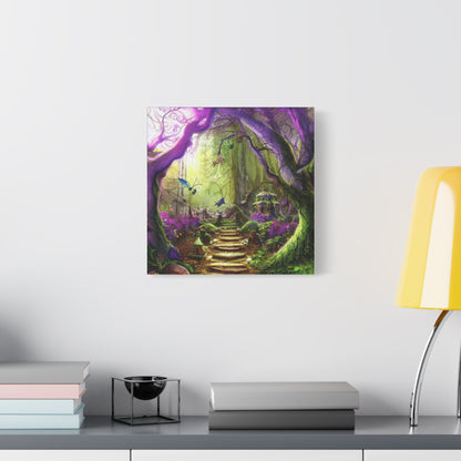 Enchanted Fairy Forest Canvas Wall Art — Magical Woodland Pathway