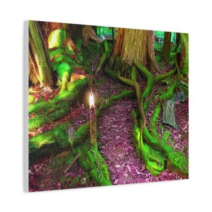 Enchanted Forest Moss Path Canvas Print — Matte Stretched Wall Art