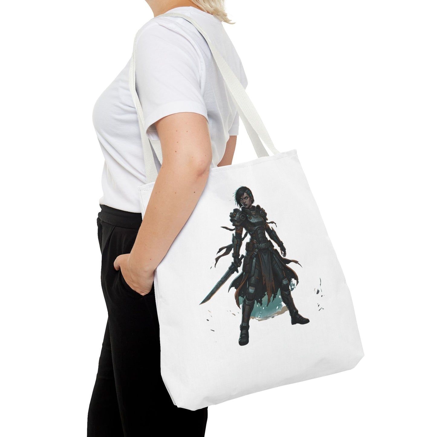 Rogue Warrior Tote Bag – Dark Fantasy Assassin Illustration